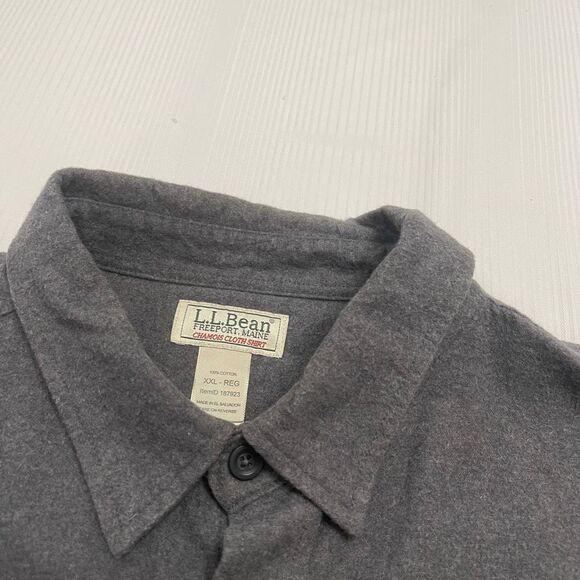 L.L. Bean Chamois Cloth Traditional Fit Grey Shirt Button Down Size XXL Regular - Picture 2 of 6